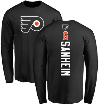 Men's Travis Sanheim Philadelphia Flyers Backer Long Sleeve T-Shirt - Black