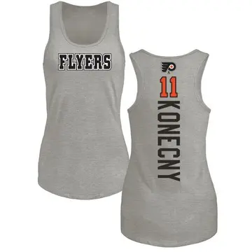 Women's Travis Konecny Philadelphia Flyers Backer Tri-Blend Tank Top - Ash