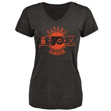 Women's Travis Sanheim Philadelphia Flyers Insignia Tri-Blend T-Shirt - Black