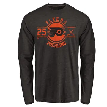 Youth Ryan Poehling Philadelphia Flyers Insignia Tri-Blend Long Sleeve T-Shirt - Black